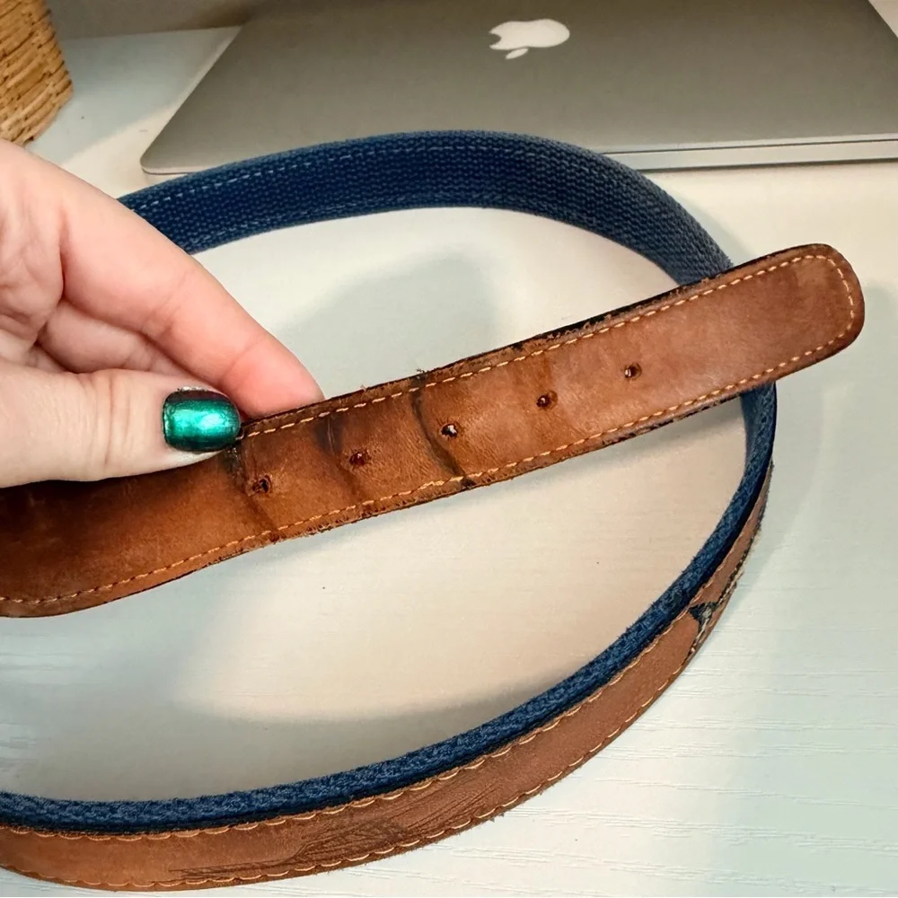 Zep-Pro Marlin Embroidered Leather and Nylon Belt